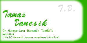 tamas dancsik business card